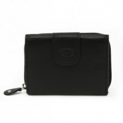 Čierna dámska kožená peňaženka so zápinkou Adrianna