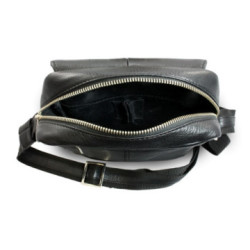 Čierne malé kožené pánske crossbody Brady