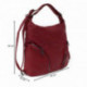 Červená dámská kabelka s kombinací batohu Devara