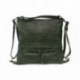 Tmavě zelená dámská kabelka s kombinací batohu Ebonita