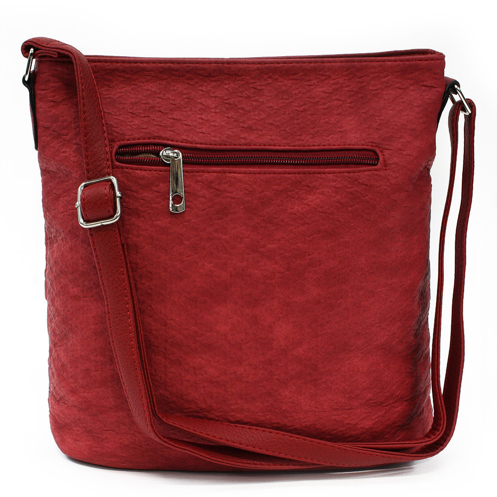 Červená dámská zipová crossbody kabelka Betuel