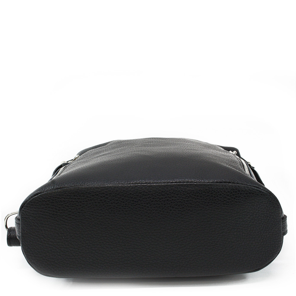 Černá dámská kožená kabelka s kombinací batohu Leyton