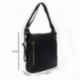 Černá dámská kožená kabelka s kombinací batohu Leyton
