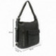 Tmavě šedá dámská kožená kabelka s kombinací batohu Lennard
