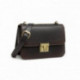 Hnědočerná obdélníková klopnová dámská crossbody kabelka Piperel