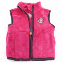 Růžová dívčí chlupatá vesta Jenson - velikost 9-12 m