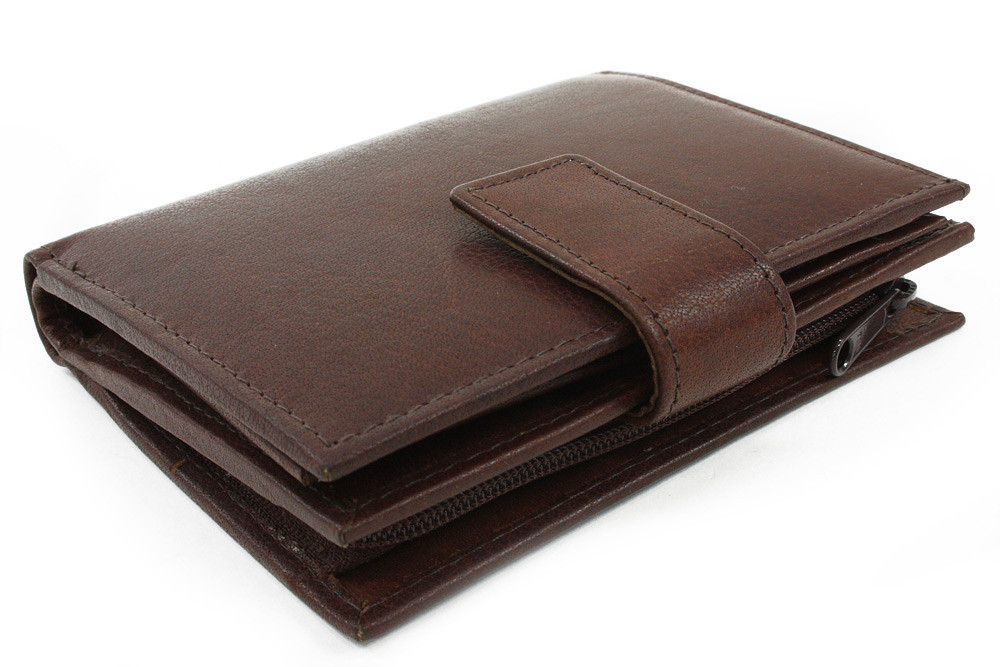 Tmavě hnědá dámská kožená peněženka se zápinkou Bartlett