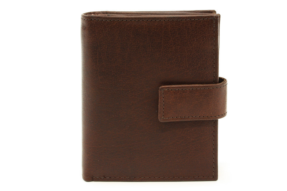 Tmavě hnědá dámská kožená peněženka se zápinkou Bartlett