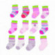 Bílorůžové pruhované kojenecké dívčí froté ponožky Molly 0 - 6 měsíců