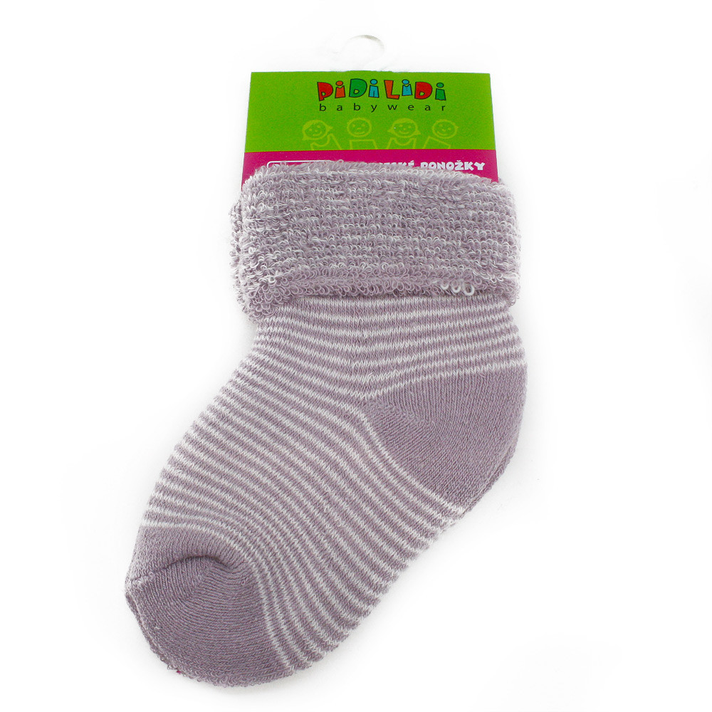 Šedobílé kojenecké dívčí froté ponožky Molly 0 - 6 měsíců