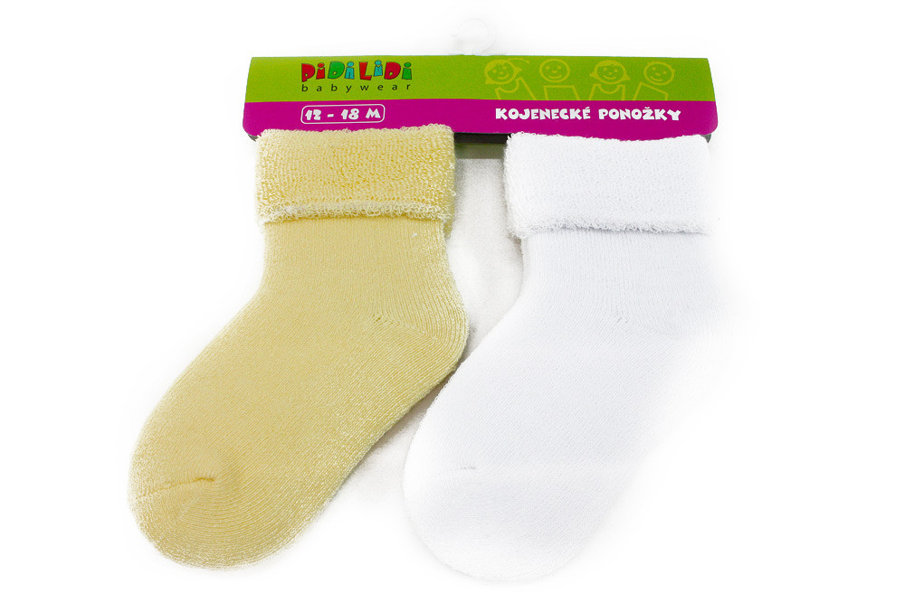 Světle žluté kojenecké froté ponožky Laurence 12-18 měsíců