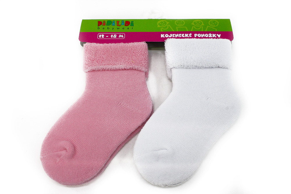 Světle růžové kojenecké froté ponožky Laurence 12-18 měsíců