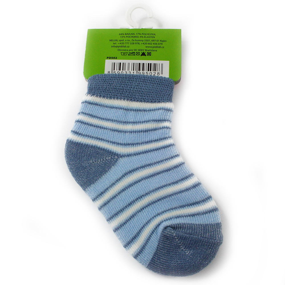 Modré pruhované kojenecké chlapecké ponožky Francis 6 - 12 měsíců - 1 pár
