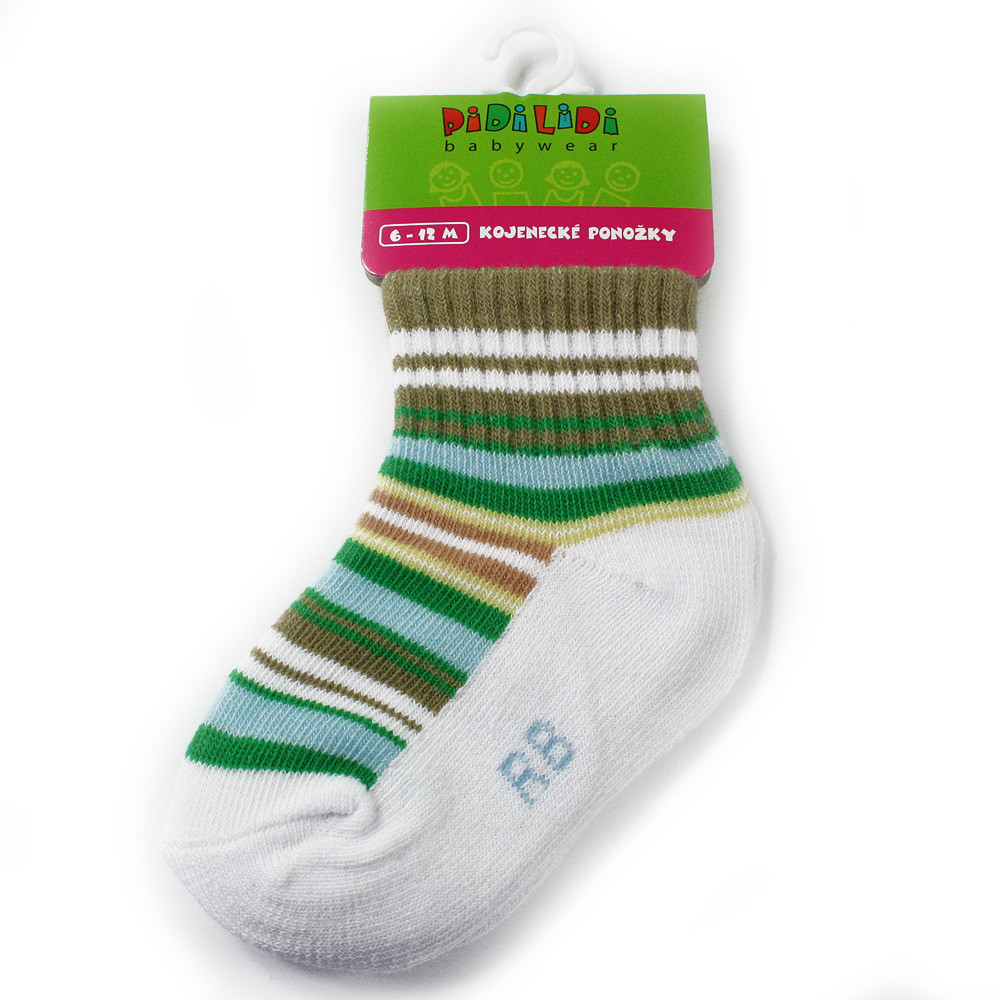 Barevné pruhované kojenecké chlapecké ponožky Francis 6 - 12 měsíců - 1 pár