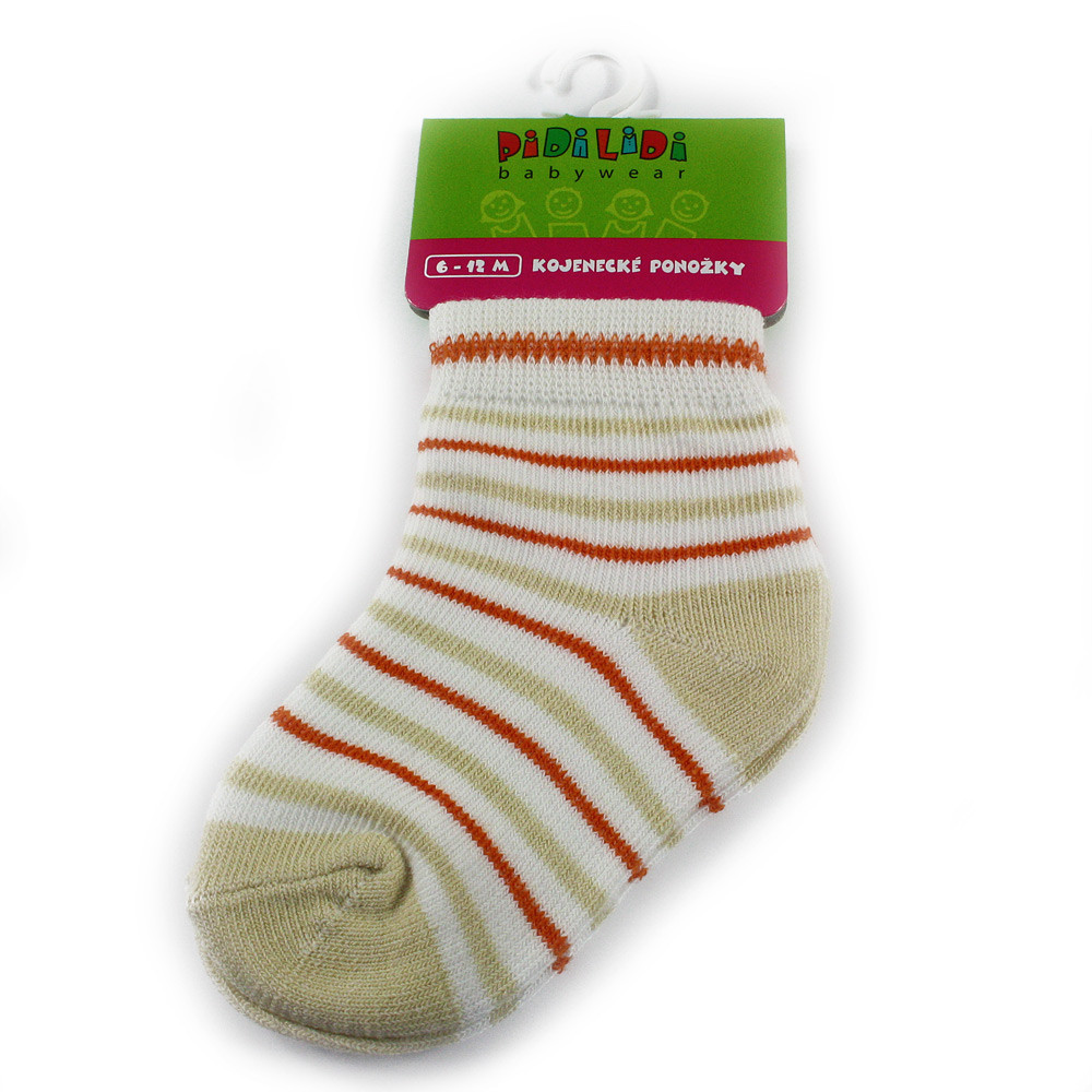 Béžové pruhované kojenecké chlapecké ponožky Francis 6 - 12 měsíců - 1 pár