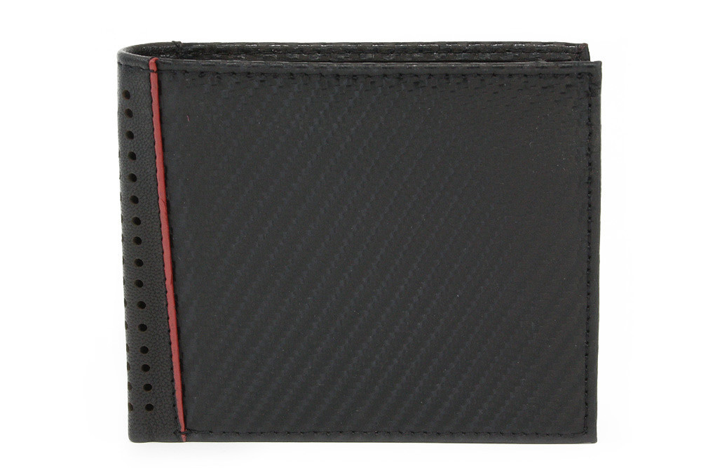 Černá pánská kožená peněženka s barevným pruhem Lucas