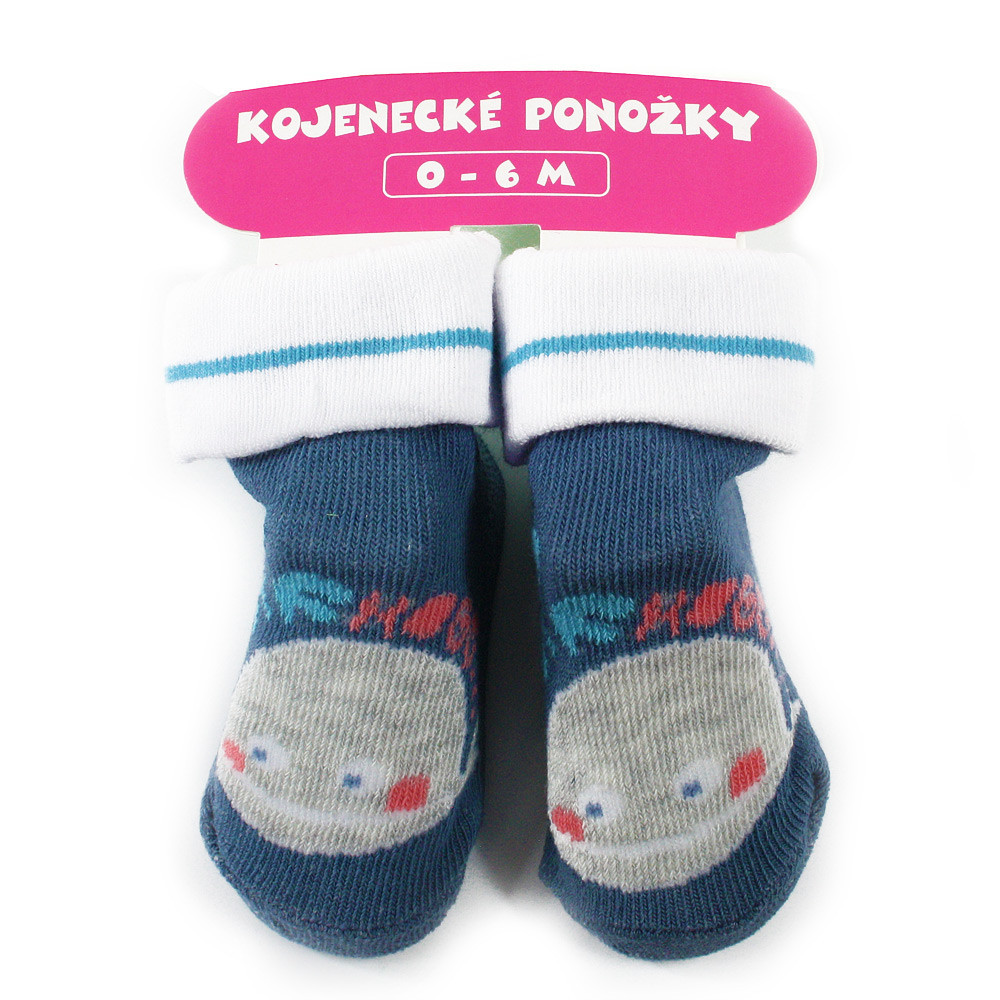 Tmavě modré chlapecké kojenecké ponožky 0 - 6 měsíců Dajana - 1 pár