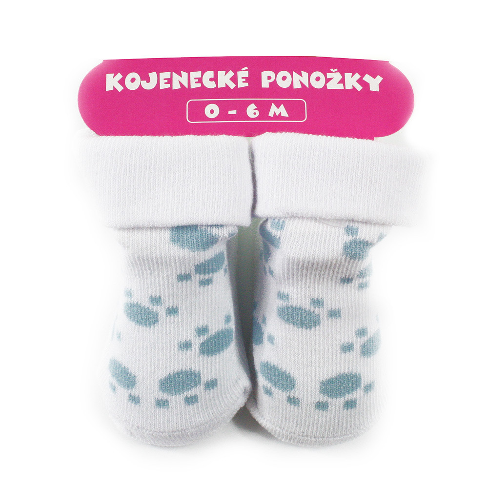 Modrobílé chlapecké kojenecké ponožky 0 - 6 měsíců Dajana - 1 pár