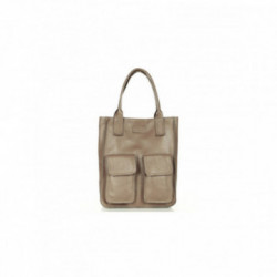 Béžová veľká dámska kožená kabelka do ruky Ainsley