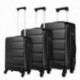 Černý cestovní kvalitní set kufrů 3 v 1 Brinley