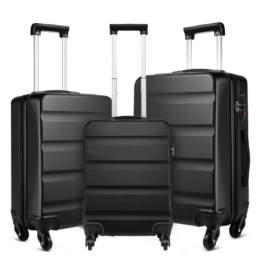 Čierny cestovný kvalitný set kufrov 3 v 1 Brinley