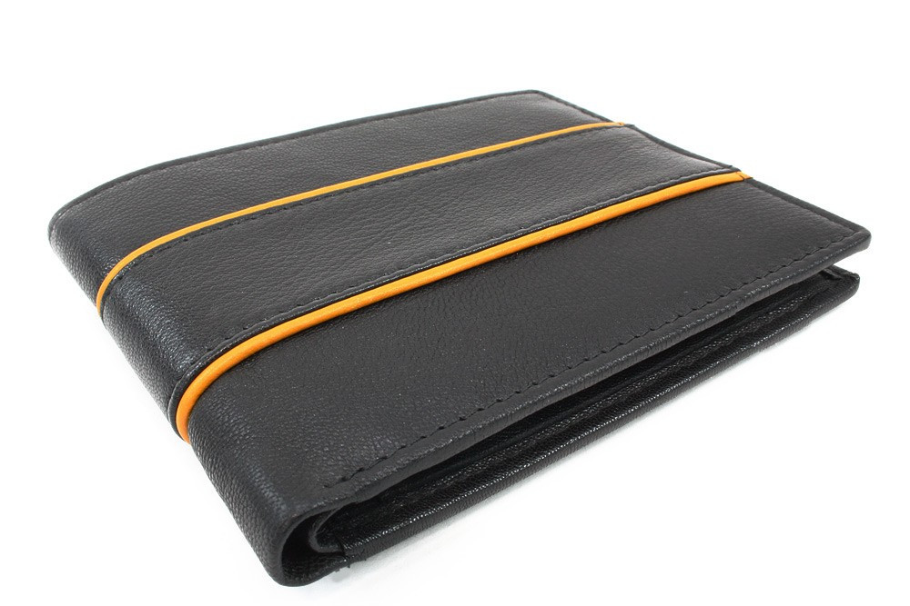 Čiernožltá kožená peňaženka – dokladovka Solbritt