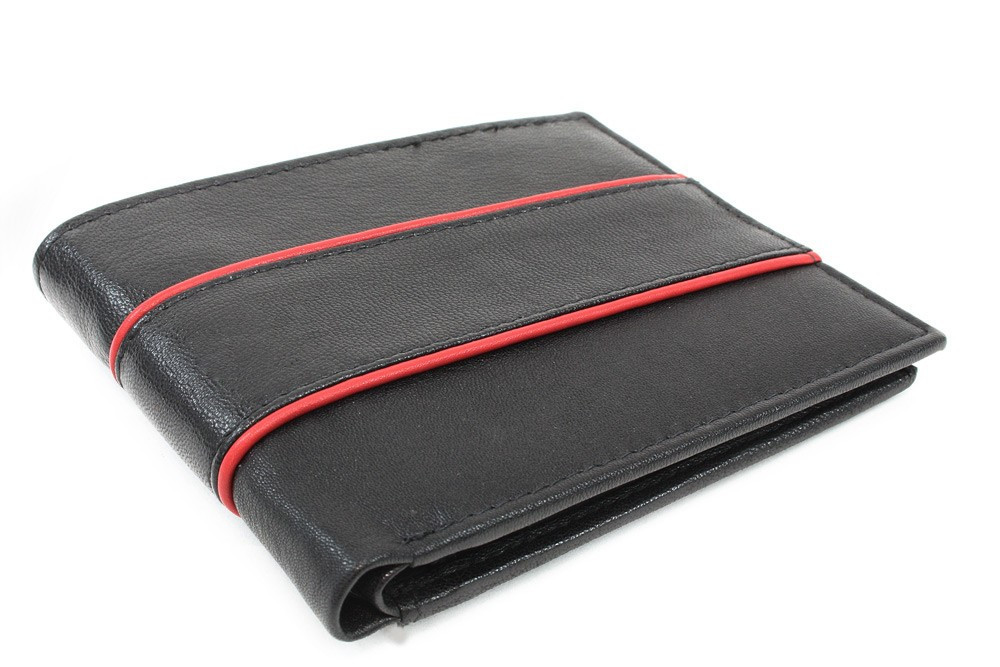 Čiernočervená kožená peňaženka - dokladovka Solbritt