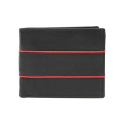 Čiernočervená kožená peňaženka - dokladovka Solbritt