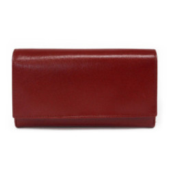 Tmavo červená dámska kožená klopnová peňaženka Ingemar