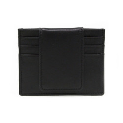 Čierna pánska kožená dokladovka s klipom Halvard
