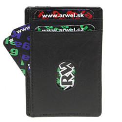 Čierna jednoduchá kožená dokladovka Leif