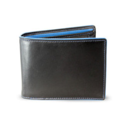 Čiernomodrá pánska kožená peňaženka Marston