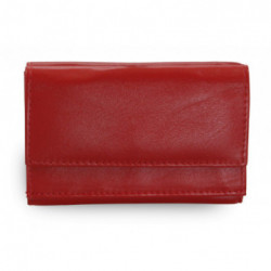 Červená kožená mini peňaženka Athena