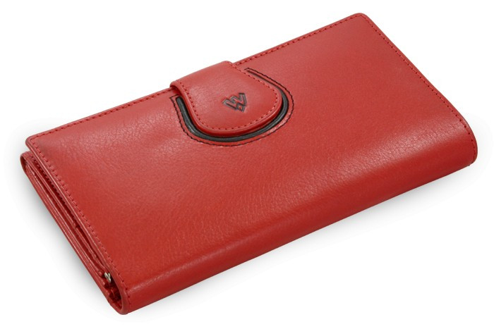 Červená dámska kožená rámová peňaženka Lilah