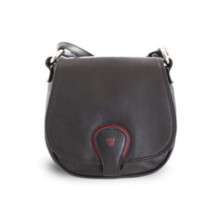 Čierna dámska kožená klopnová kabelka Blaize