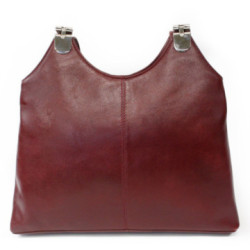 Tmavo červená dámska kožená kabelka Penelopie