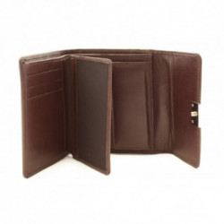 Tmavo hnedá dámska kožená peňaženka s poklopom Kajsa