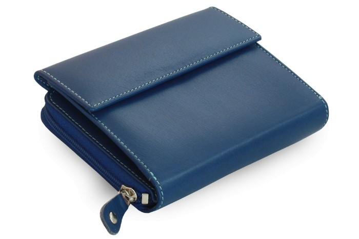 Modrá dámska kožená peňaženka Sawyer