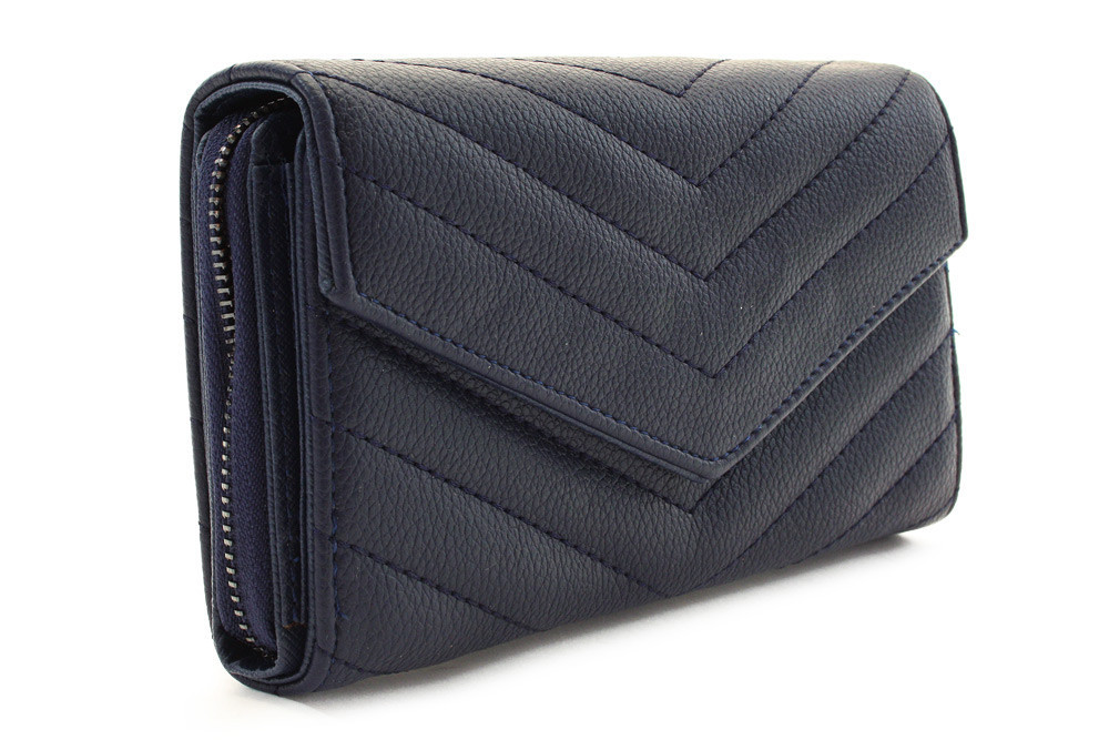 Tmavě modrá velká klopnová dámská peněženka Terhi