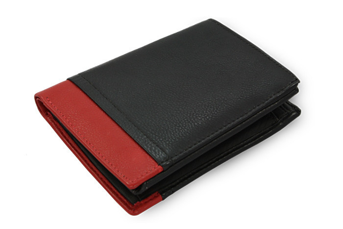 Čierno červená pánska kožená peňaženka Lyric