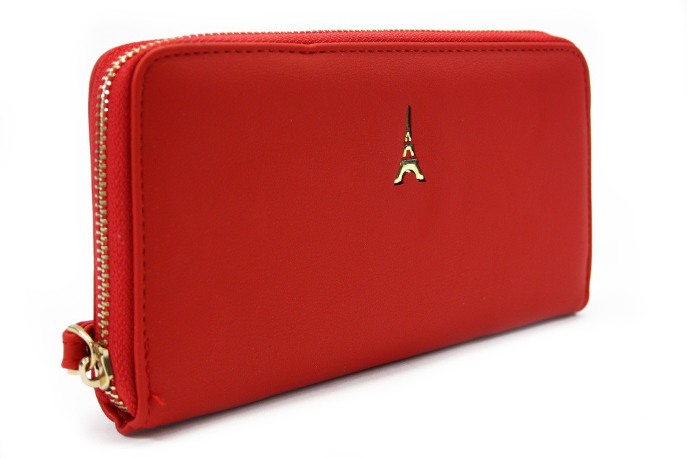 Červená zipsová dlhá dámska peňaženka Kauko