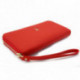 Červená zipová dlouhá dámská peněženka Kauko
