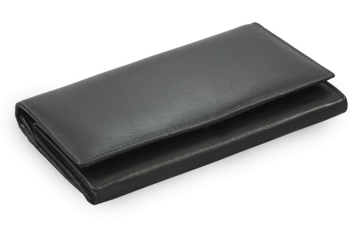 Čierna dámska listová kožená peňaženka Elizbeth