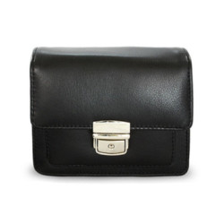 Čierna kožená pánska klopnová etue Tapani