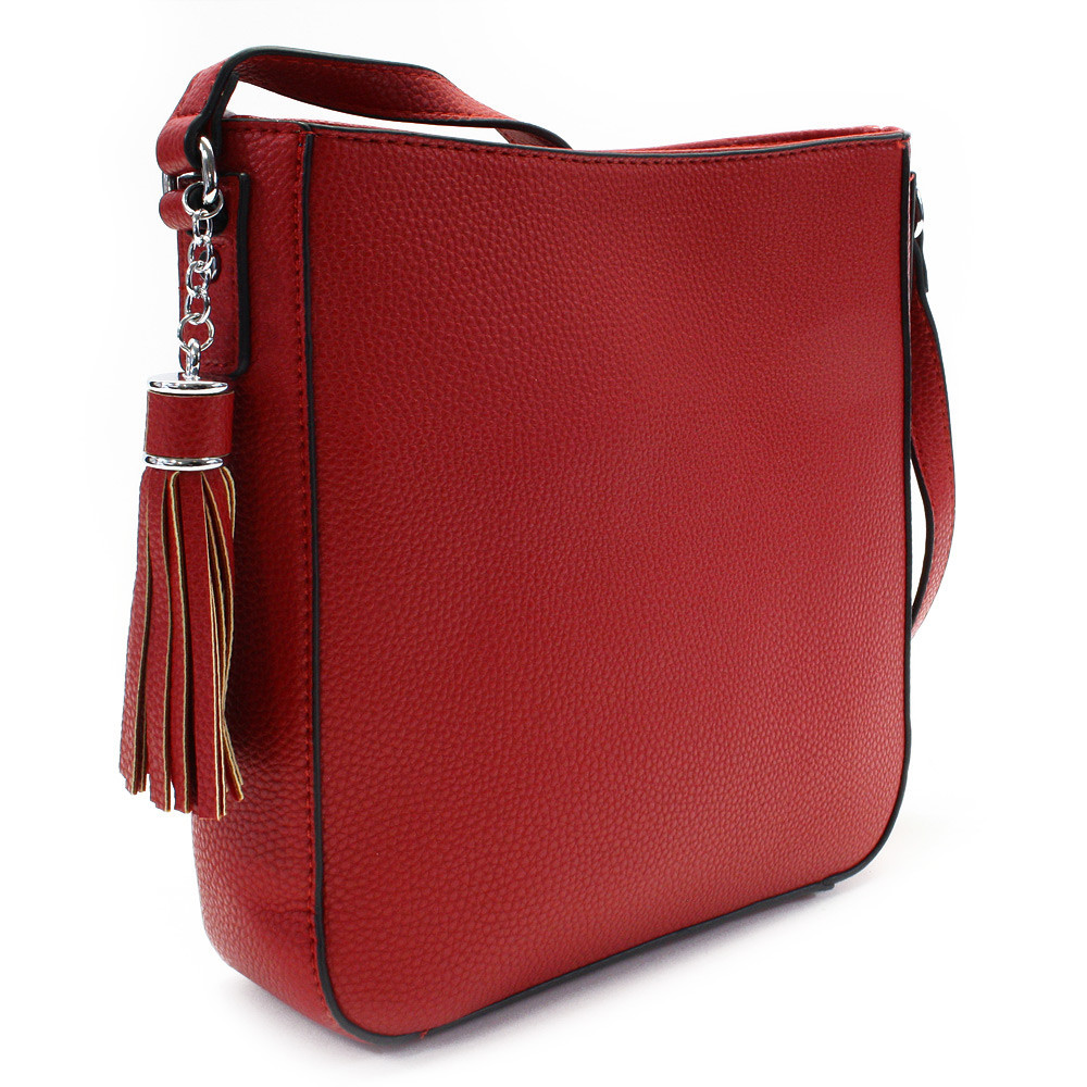 Červená zipsová dámska crossbody kabelka Garreni