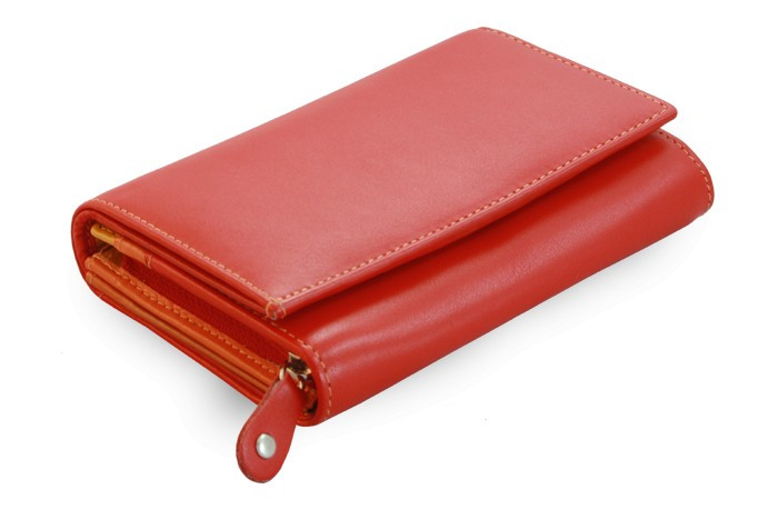 Červená dámska kožená peňaženka Chloen