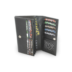 Čierna dámska listová kožená peňaženka Esmel