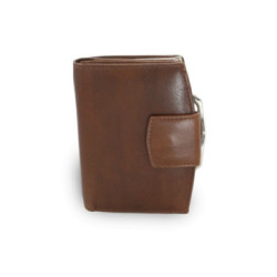 Tmavo hnedá dámska kožená rámová peňaženka Norah