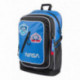 Modročerný voděodolný zipový školní batoh s motivem NASA