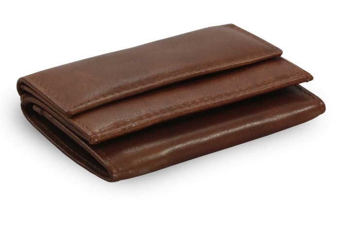 Tmavo hnedá kožená mini peňaženka Athena